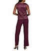 R & M Richards Festival Hologram Sequin 3-Piece Duster Pant Set, Color:Merlot - Image 4