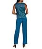 R & M Richards Festival Hologram Sequin 3-Piece Duster Pant Set, Color:Peacock - Image 4