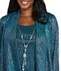R & M Richards Festival Hologram Sequin 3-Piece Duster Pant Set, Color:Peacock - Image 5