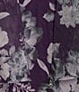 Color:Purple - Image 5 - Floral Chiffon 3/4 Sleeve V-Neck Asymmetrical High-Low Hem Midi 2-Piece Jacket Dress