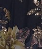 R & M Richards Floral Sequin Metallic Print Mesh Jacket Solid ITY Pant 3-Piece Pantsuit - Image 5