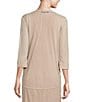 Color:Champagne - Image 5 - Flyaway Glitter Pleated 3/4 Sleeve V-Neck 2-Piece Jacket Dress