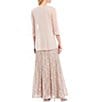 Color:Champagne - Image 2 - Glitter Lace Beaded Neck 2-Piece Jacket Gown