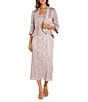 R & M Richards Lace Sequin Power Mesh Scallop Trim 3/4 Sleeve Jacket Midi Dress, Color:Blush - Image 1