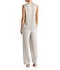 R & M Richards Metallic Crinkle 3-Piece Pants Set, Color:Champagne - Image 4