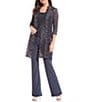 R & M Richards Petite Size Scalloped Glitter Lace Duster Stretch 3 ...