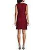 Color:Cranberry - Image 4 - Petite Size Beaded Glitter Scoop Neck 3/4 Sleeve Lace 2-Piece Jacket Dress
