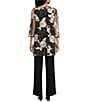 R & M Richards Petite Size 3/4 Sleeve V Neck Embroidered Soutache Sequin Jacket 3-Piece Pant Set, Color:Champagne/Black - Image 2