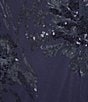 R & M Richards Petite Size Embroidered Sequin Power Mesh Floral Print Dress, Color:Navy - Image 3