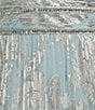R & M Richards Petite Size Foil Mesh Print Pleated Foil Printed Sleeveless Keyhole Halter Neck Dress, Color:Sage/Silver - Image 3