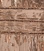 R & M Richards Petite Size Foil Mesh Print Pleated Foil Printed Sleeveless Keyhole Halter Neck Dress, Color:Rose/Gold - Image 3