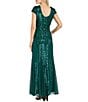 R & M Richards Petite Size Sequin Mesh Godet Gown - Image 2
