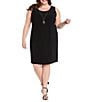 R & M Richards Plus Size 2 Piece Contrast Embroidered Duster Jacket Dress, Color:Silver/Black - Image 3