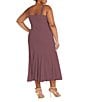 R & M Richards Plus Size 2 Piece Long Beaded Detail Chiffon Jacket Midi Dress, Color:Dark Rose - Image 4