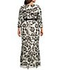 R & M Richards Plus Size 2 Tone Trelliss Floral Embroidered Sequin Scoop Neck 3/4 Sleeve Gown, Color:Champagne/Black - Image 2