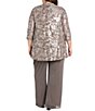 R & M Richards Plus Size 3-Piece Floral Jacquard Set - Image 2