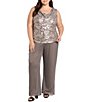 R & M Richards Plus Size 3-Piece Floral Jacquard Set - Image 3