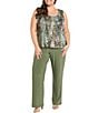 R & M Richards Plus Size 3-Piece Printed Moonlight Metallic Knit Set - Image 3