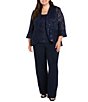 R & M Richards Plus Size 3-Piece Sequin Lace Set - Image 1