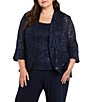 R & M Richards Plus Size 3-Piece Sequin Lace Set - Image 5