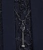 Color:Navy - Image 4 - Plus Size Scoop Neck 3/4 Sleeve Embroidered Soutache Mesh Lace 2-Piece Pant Set