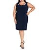 R & M Richards Plus Size Embroidered Soutache Sequin Jacket Dress, Color:Navy/Rose - Image 3