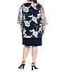 R & M Richards Plus Size Embroidered Soutache Sequin Jacket Dress, Color:Navy/Slate - Image 2