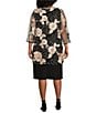 R & M Richards Plus Size Embroidered Soutache Sequin Jacket Dress, Color:Champagne/Black - Image 2