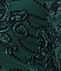 R & M Richards Plus Size Embroidered Soutache Sequin Power Mesh 3/4 Balloon Sleeves Gown, Color:Hunter - Image 3