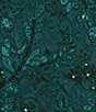 R & M Richards Plus Size Floral Embroidered Sequin Mesh Godet Sleeveless Gown, Color:Evergreen - Image 3