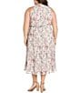 R & M Richards Plus Size Floral Print Blouson Midi Dress, Color:Ecru - Image 2