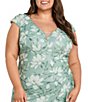 R & M Richards Plus Size Floral Print V-Neck Dress - Image 3