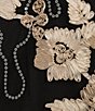 R & M Richards Plus Size Floral Sequin Ribbon Soutache Crew Neck 3/4 Sleeve 3-Piece Duster Set, Color:Champagne/Black - Image 4