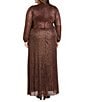 R & M Richards Plus Size Long Crinkle Pleated Dress, Color:Copper - Image 2