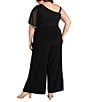 R & M Richards Plus Size Matte Jersey Jumpsuit, Color:Black - Image 2