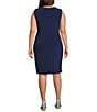 R & M Richards Plus Size Metallic Foil Print 2-Piece Jacket Dress, Color:Navy/Silver - Image 4