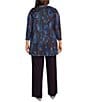 R & M Richards Plus Size Metallic Pleated 3 Piece Pant Suit - Image 2