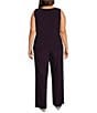 R & M Richards Plus Size Metallic Pleated 3 Piece Pant Suit - Image 4