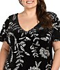 R & M Richards Plus Size Midnight Petal Sequin Long Dress - Image 3