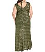 R & M Richards Plus Size Sequin Long Dress - Image 2