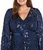 R & M Richards Plus Size Sequin Mesh Long Dress - Image 6