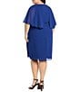 R & M Richards Plus Size Short Capelet Sleeve Chiffon Dress, Color:Indigo - Image 2