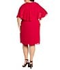 R & M Richards Plus Size Short Capelet Sleeve Chiffon Dress, Color:Red - Image 2