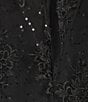 R & M Richards Plus Size Sweetheart Neck Embroidered Sequin Mesh Cape Overlay Dress, Color:Black/Taupe - Image 3