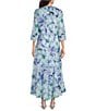 R & M Richards Printed Lurex Chiffon Bolero High Low Ruffle Hem Jacket Dress - Image 2