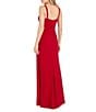R & M Richards Rhinestone Trim Drape Front Long Dress - Image 2