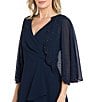 R & M Richards Scalloped Trim Ruffle Side Cascade Long Dress - Image 3