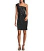 R & M Richards Scuba Strapless Bow Sleeveless Sheath Dress, Color:Black - Image 1