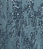 R & M Richards Sequin V-Neck Flutter Sleeve Sheer Capelet A-line Dress, Color:Blue - Image 5