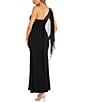 Color:Black - Image 2 - Sleeveless One Shoulder Rhinestone Embellished Draped Dress